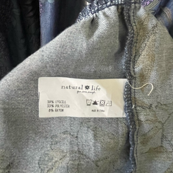 Natural Life Dress Womens XL Blue Floral Boho Relaxed Tiered Peasant Cottage - Picture 9 of 10